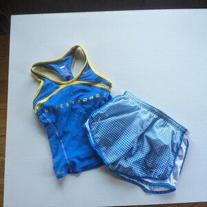 Nike Livestrong Shorts and Top Size Small  in Bright Blue